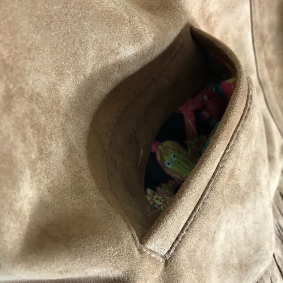 MOTHER On The Fringe Faux Suede Fringed Western Style Boho Crop Jacket Sz XS - Picture 10 of 16